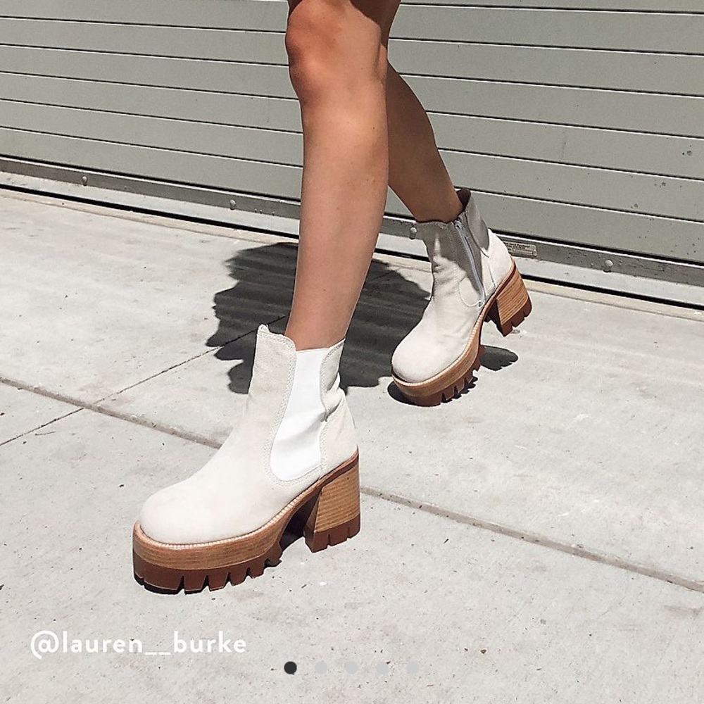 Jeffrey Campbell Preston Platform Suede Bone